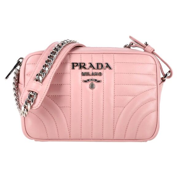 Prada Diagramme Crossbody Bag in Pink Leather - Picture 1 of 8